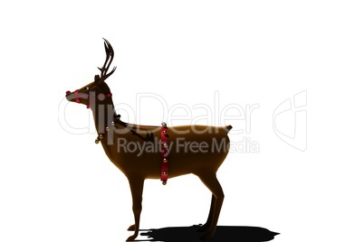 Digital santas reindeer with bells