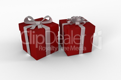 Red gifts with white bow