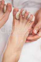 Customer getting a foot massage