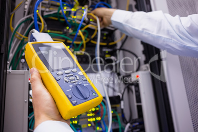 Close-up of a digital cable analyser