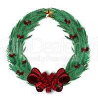 Digitally generated green christmas wreath