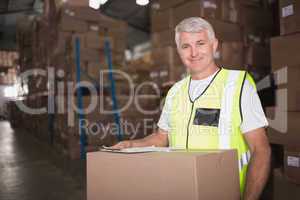 Manual worker in warehouse