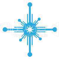 Delicate digital blue snowflake design