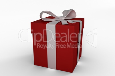 Red gift with white bow