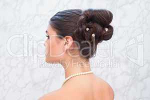Pretty brunette with stylish up do