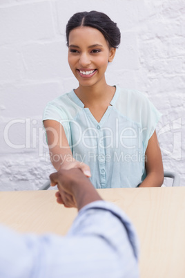 Handshake to seal a deal after a business meeting