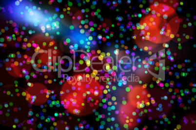 Colourful glowing dots on black