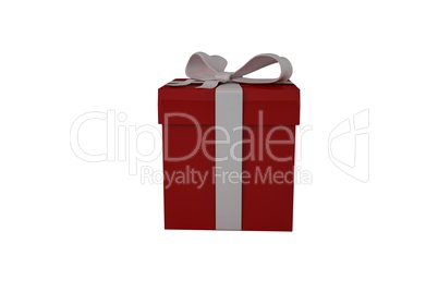 Red gift with white bow