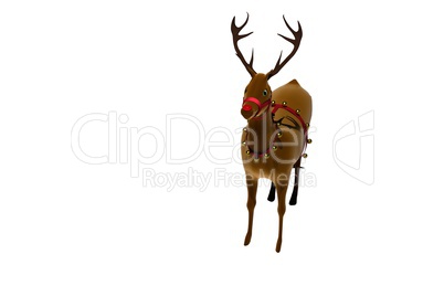 Digital santas reindeer with bells