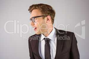 Young handsome businessman looking away