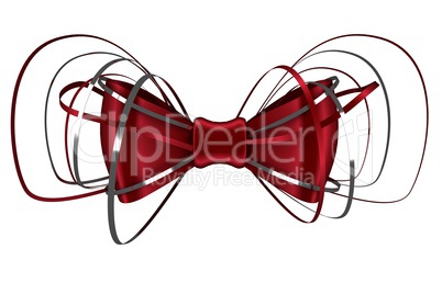 Digitally generated red shiny bow