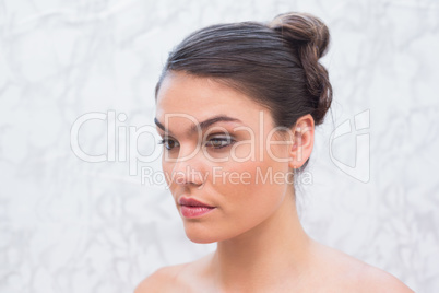 Pretty brunette with stylish up do