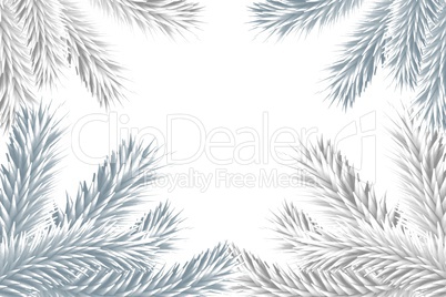 Fir tree branches forming frame