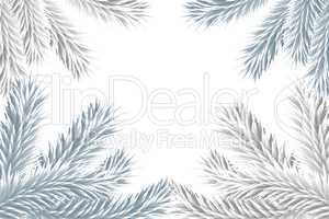 Fir tree branches forming frame