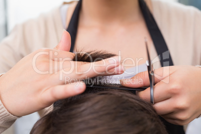 Man getting his hair trimmed