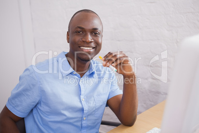 Portrait of a businessman smiling at camera