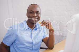 Portrait of a businessman smiling at camera