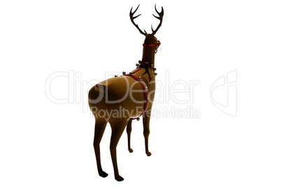 Digital santas reindeer with bells