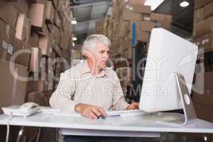 Warehouse manager using computer