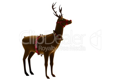 Digital santas reindeer with bells