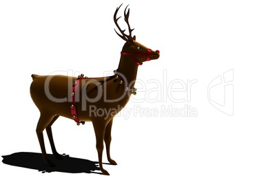 Digital santas reindeer with bells