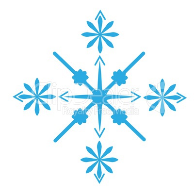 Delicate digital blue snowflake design