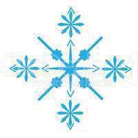 Delicate digital blue snowflake design