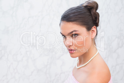 Pretty brunette with stylish up do