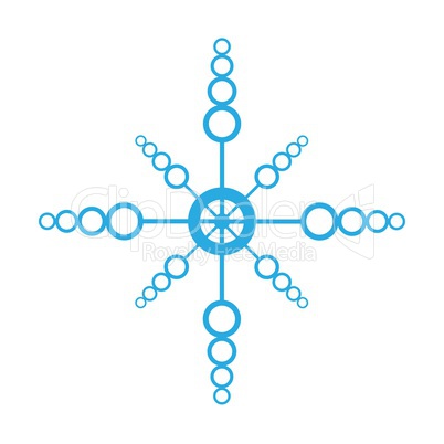 Delicate digital blue snowflake design