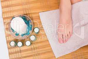 Womans feet after a pedicure