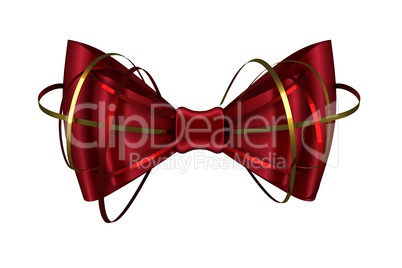 Digitally generated red shiny bow