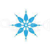 Delicate digital blue snowflake design