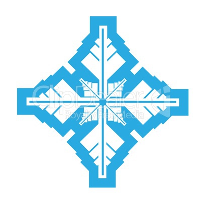 Delicate digital blue snowflake design