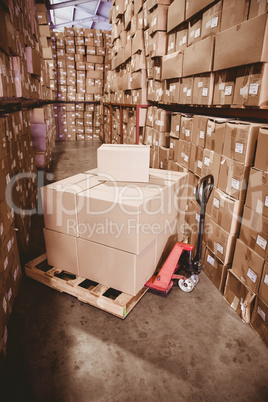 Boxes in warehouse