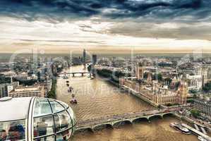 LONDON - SEPTEMBER 28, 2013: Tourists enjoy the view over the ci