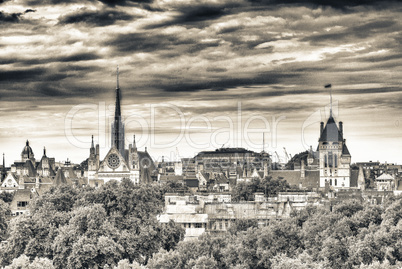 Aerial view of London skyline - Old buildings