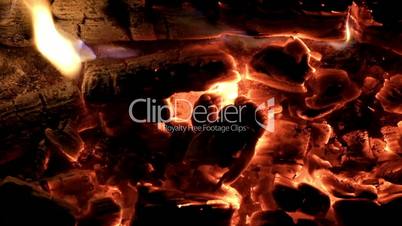 Red hot burning coals background