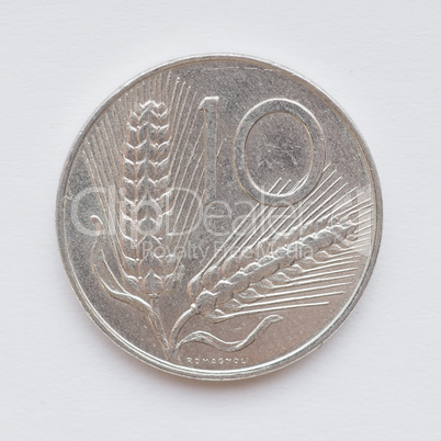 Italian lira coin