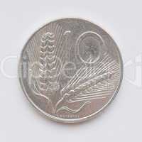 Italian lira coin