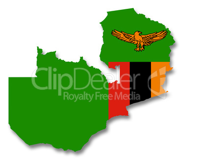 Map and flag of Zambia