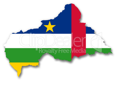 Map and flag of Central African Republic