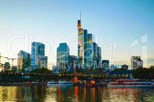 Frankfurt cityscape at sunset