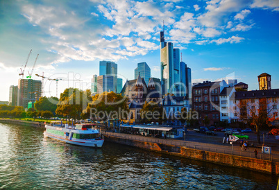 Frankfurt cityscape at sunset