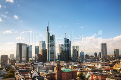 Frankfurt am Maine cityscape on a sunny day