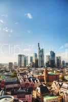 Frankfurt am Maine cityscape on a sunny day
