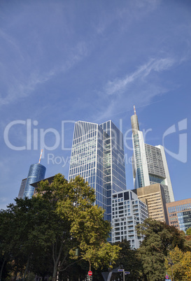 Frankfurt am Maine skyscrapers on a sunny day