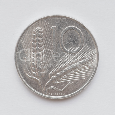 Italian lira coin