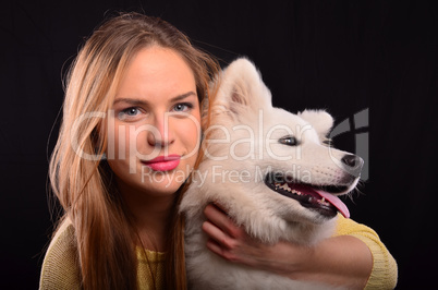 Girl and dog portrait