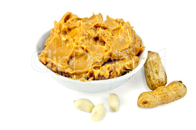 Butter peanut in the bowl with nuts