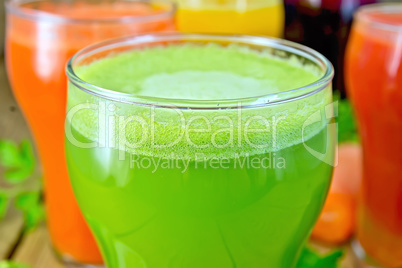 Juice cucumber and vegetable in glass